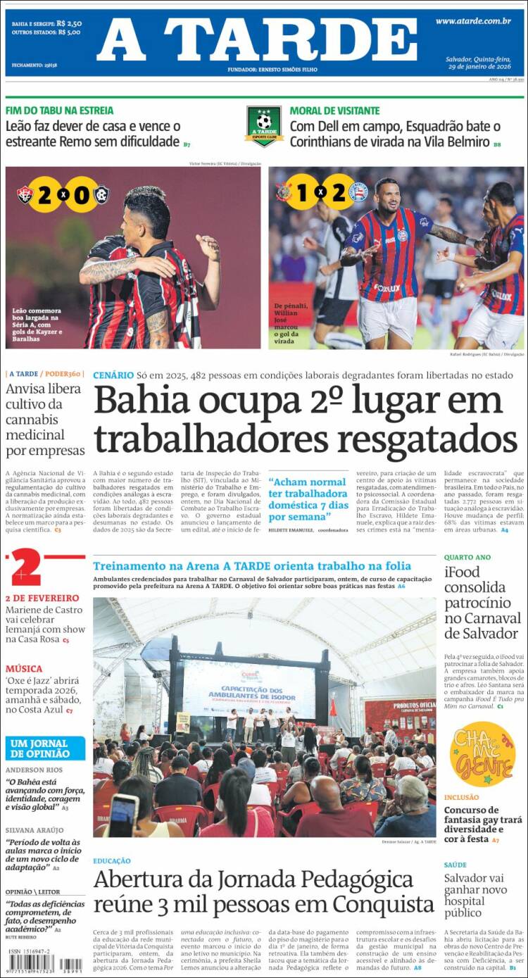 Portada de Diário A Tarde (Brasil)