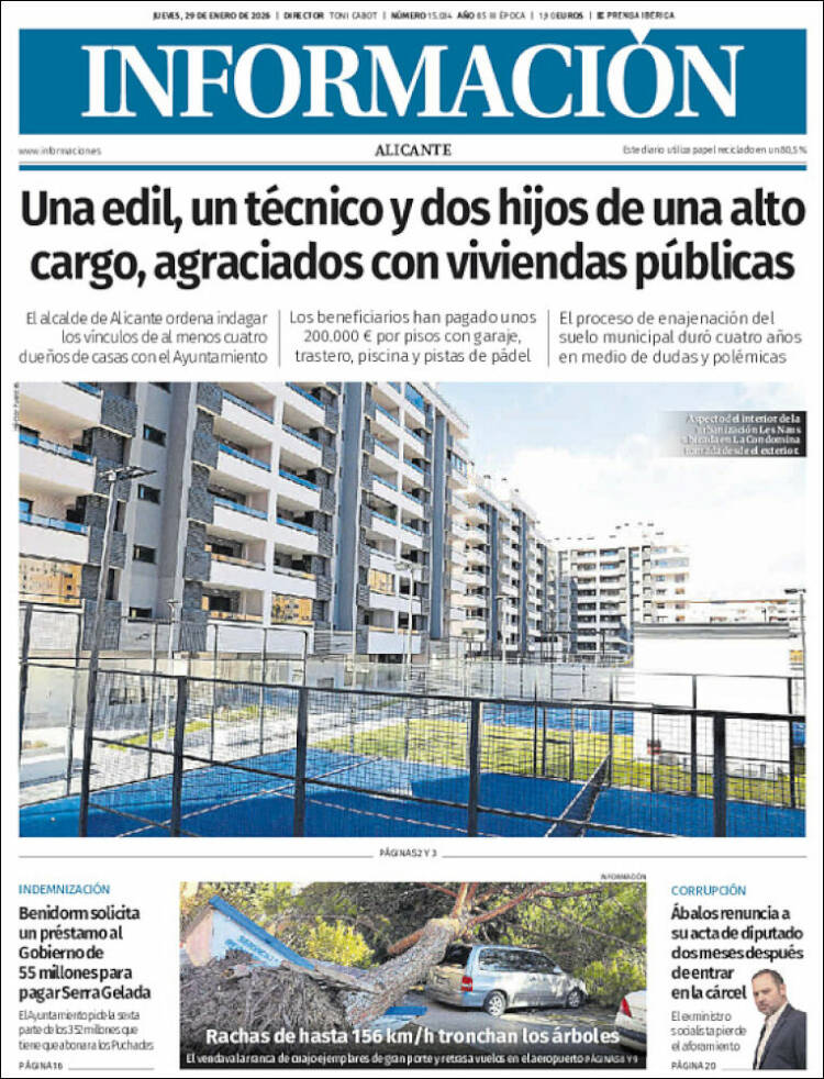 Portada de Diario Información (Espa&ntilde;a)