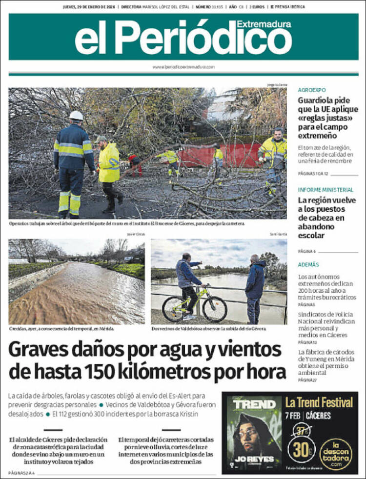 Portada de El Periódico de Extremadura (Espa&ntilde;a)