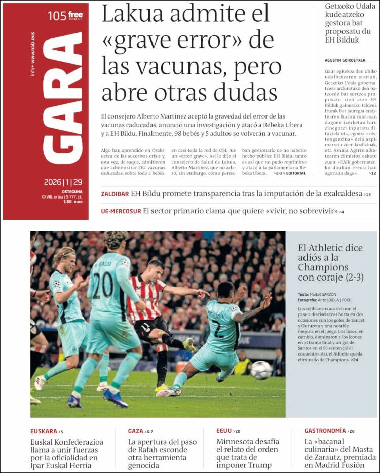 Portada de Gara (Espa&ntilde;a)