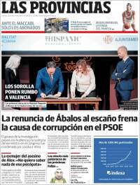 Portada de Las Provincias (Espa&ntilde;a)