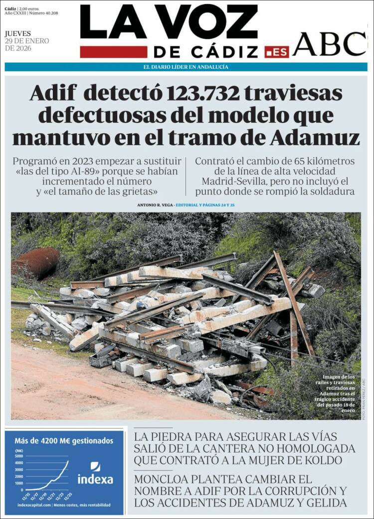 Portada de La Voz de Cádiz (Espa&ntilde;a)