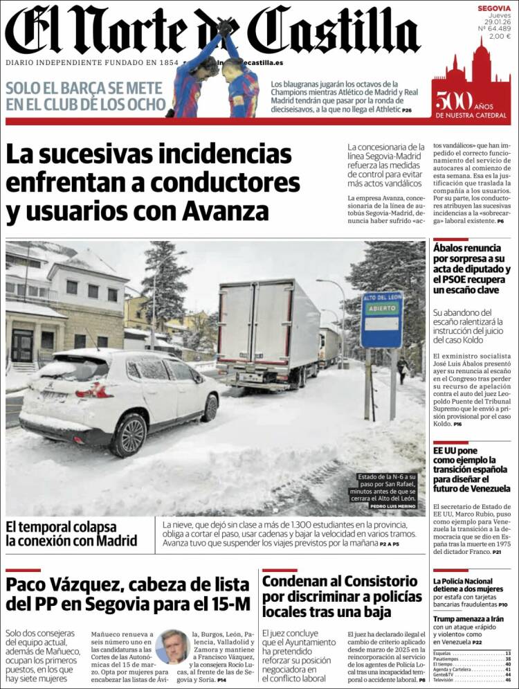 Portada de Norte de Castilla - Segovia (Espa&ntilde;a)