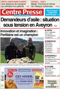 Portada de Centre Presse (Francia)