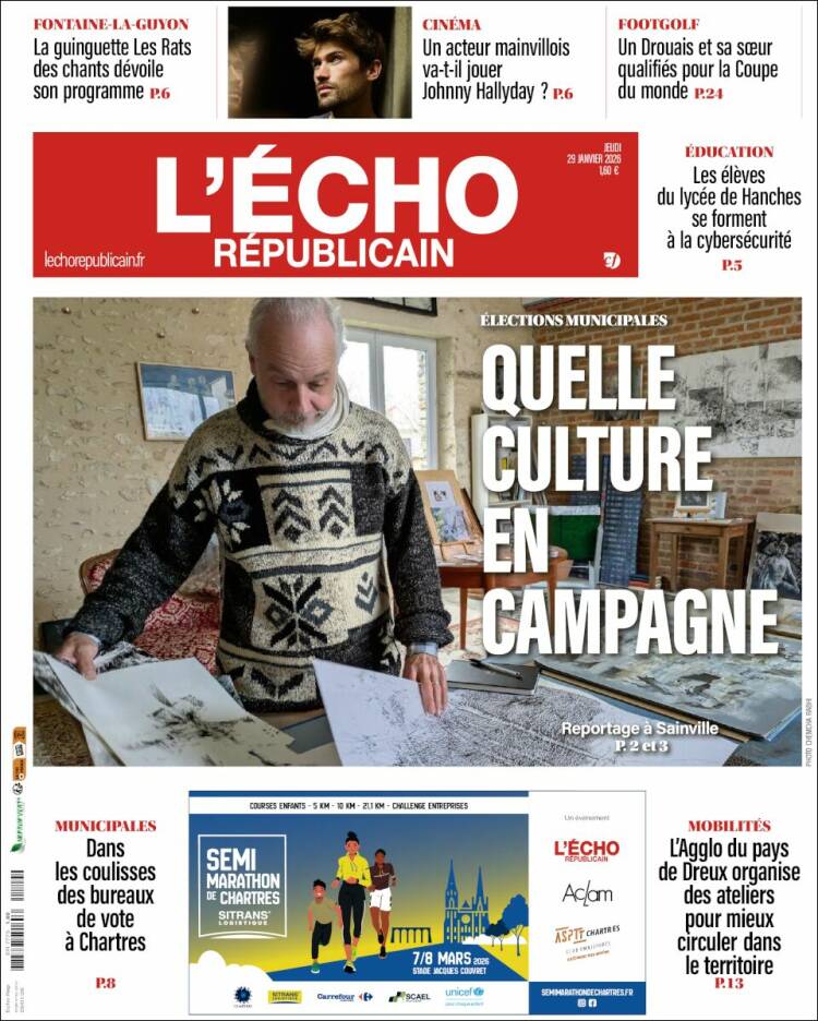 Portada de L'Echo Républicain (Francia)