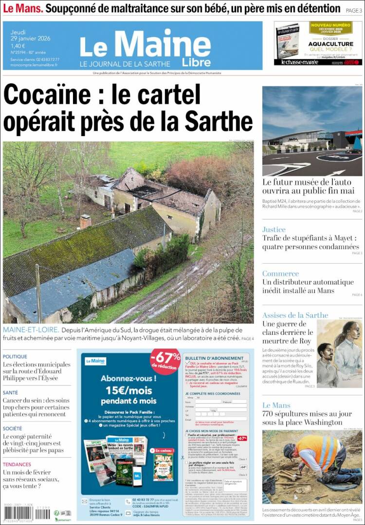 Portada de Le Maine Libre (Francia)