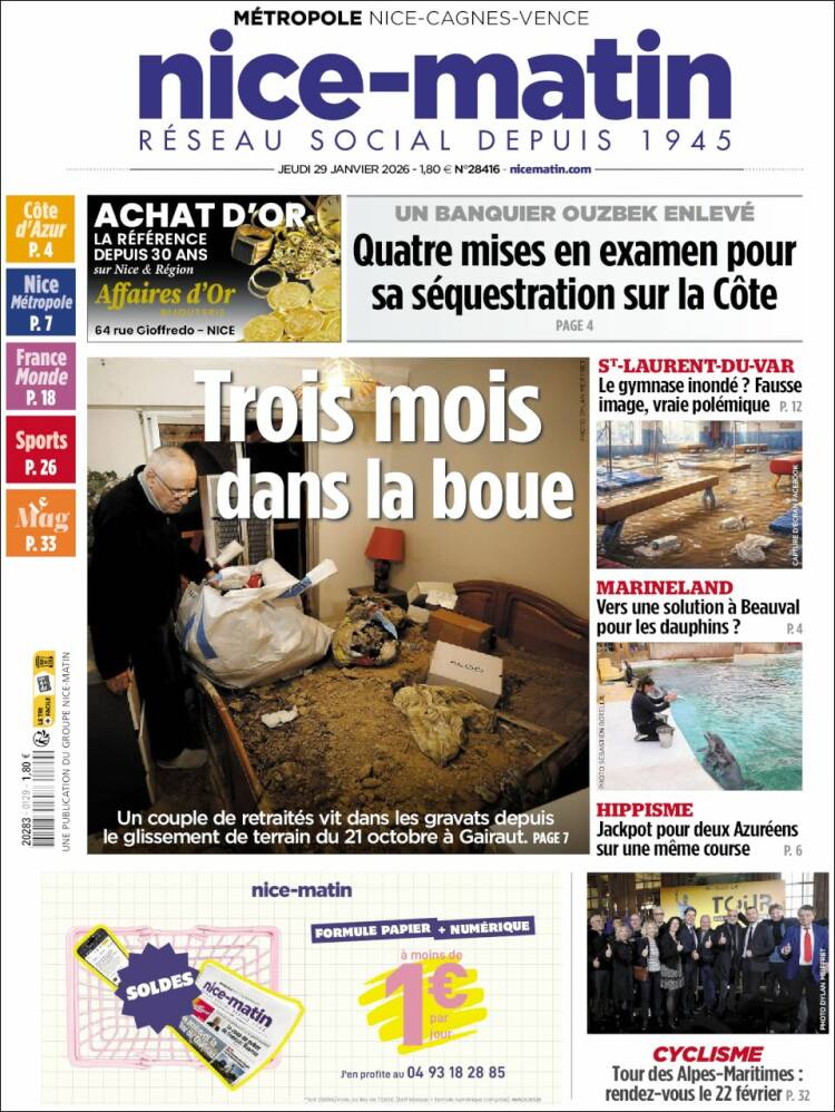 Portada de Nice-Matin (Francia)