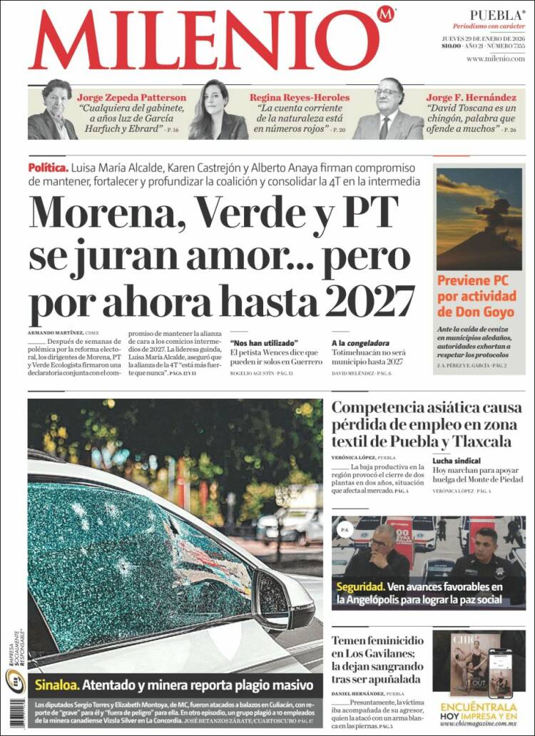Portada de Milenio de Puebla (M&eacute;xico)
