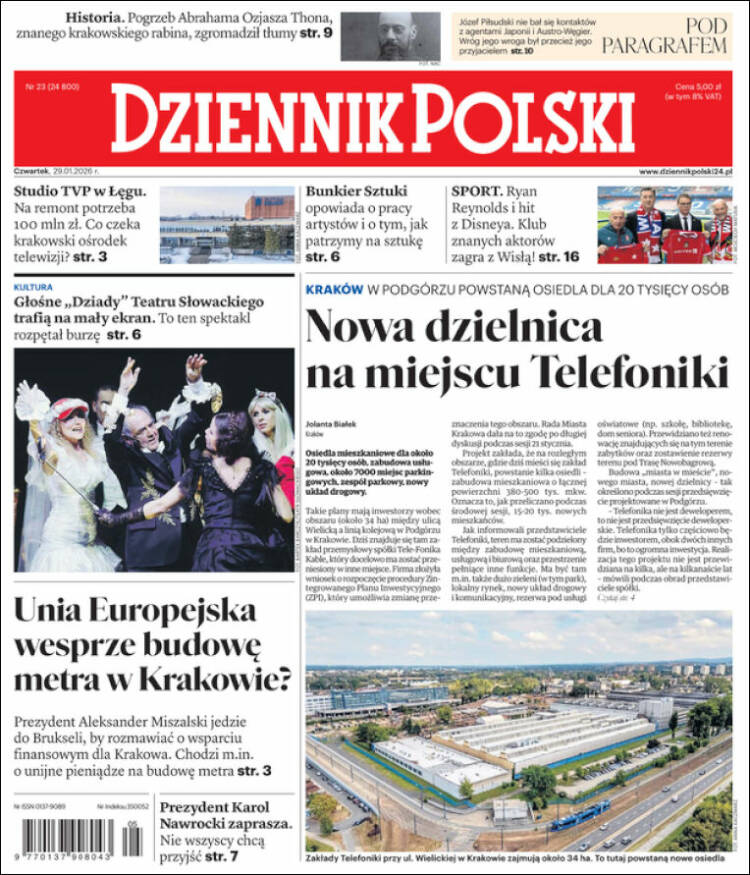 Portada de Dziennik (Polonia)