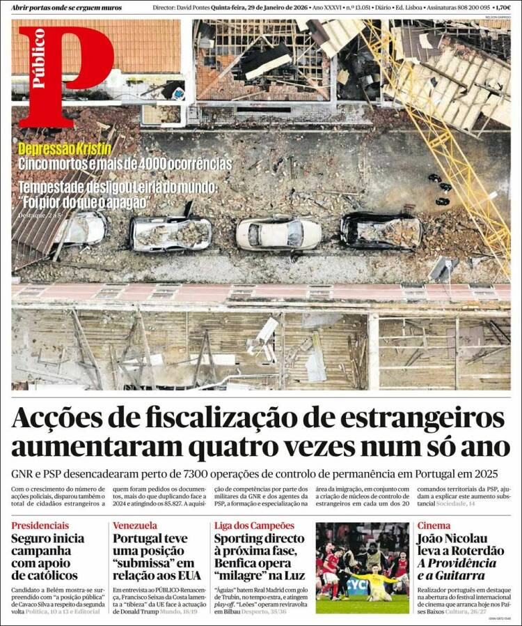 Portada de Público (Portugal)