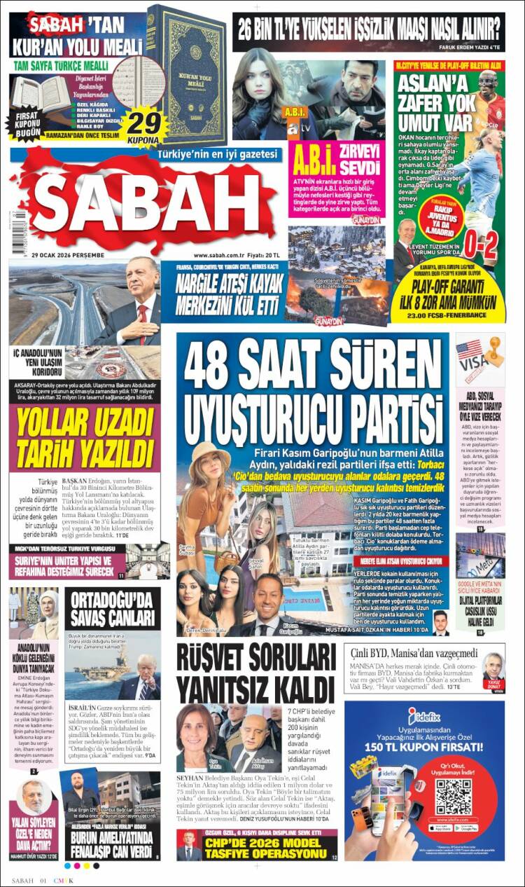 Portada de Sabah (Turqu&iacute;a)