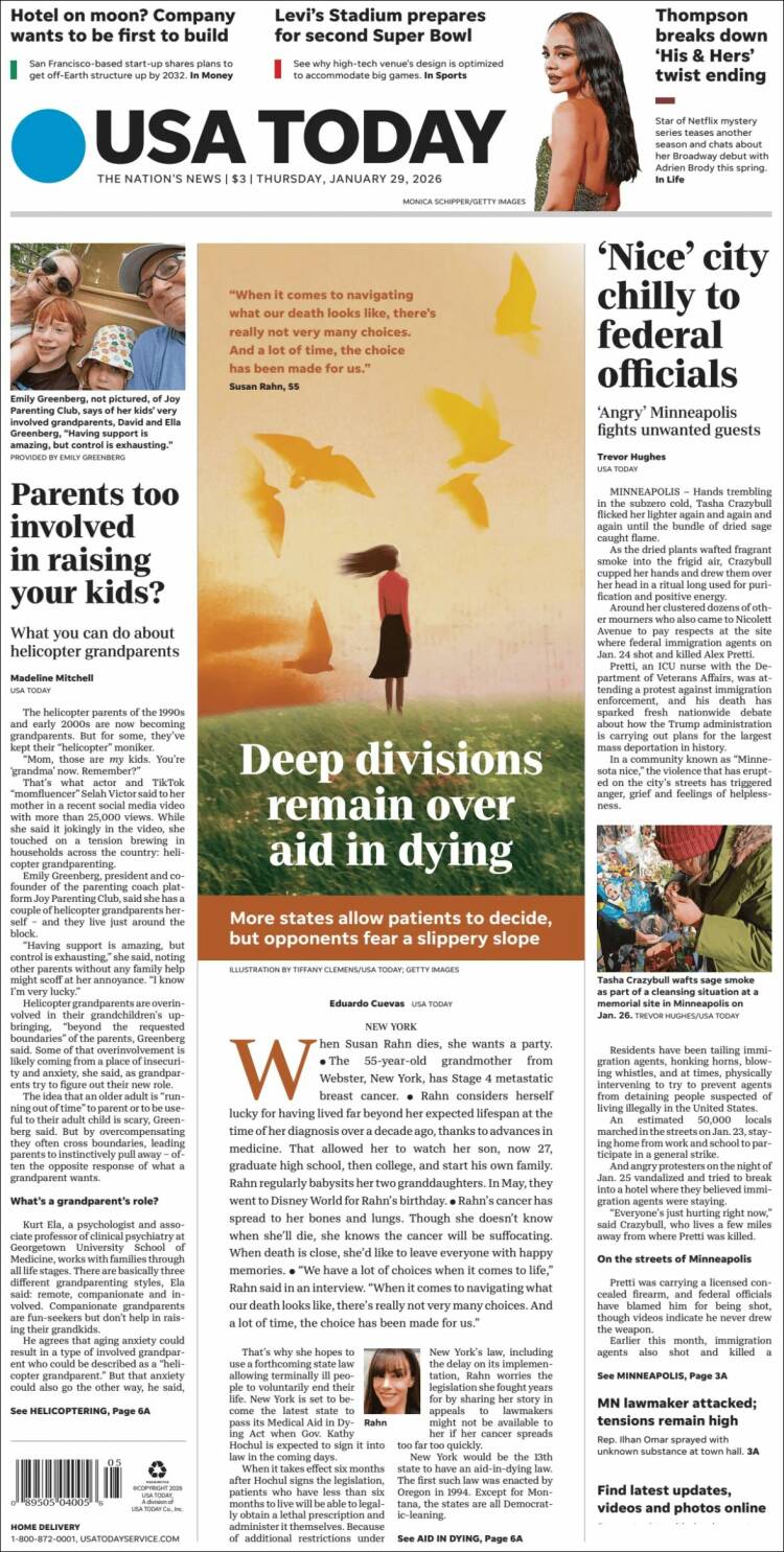 Portada de USA Today (USA)