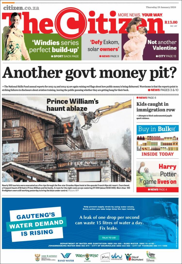 Portada de The Citizen (Sud&aacute;frica)