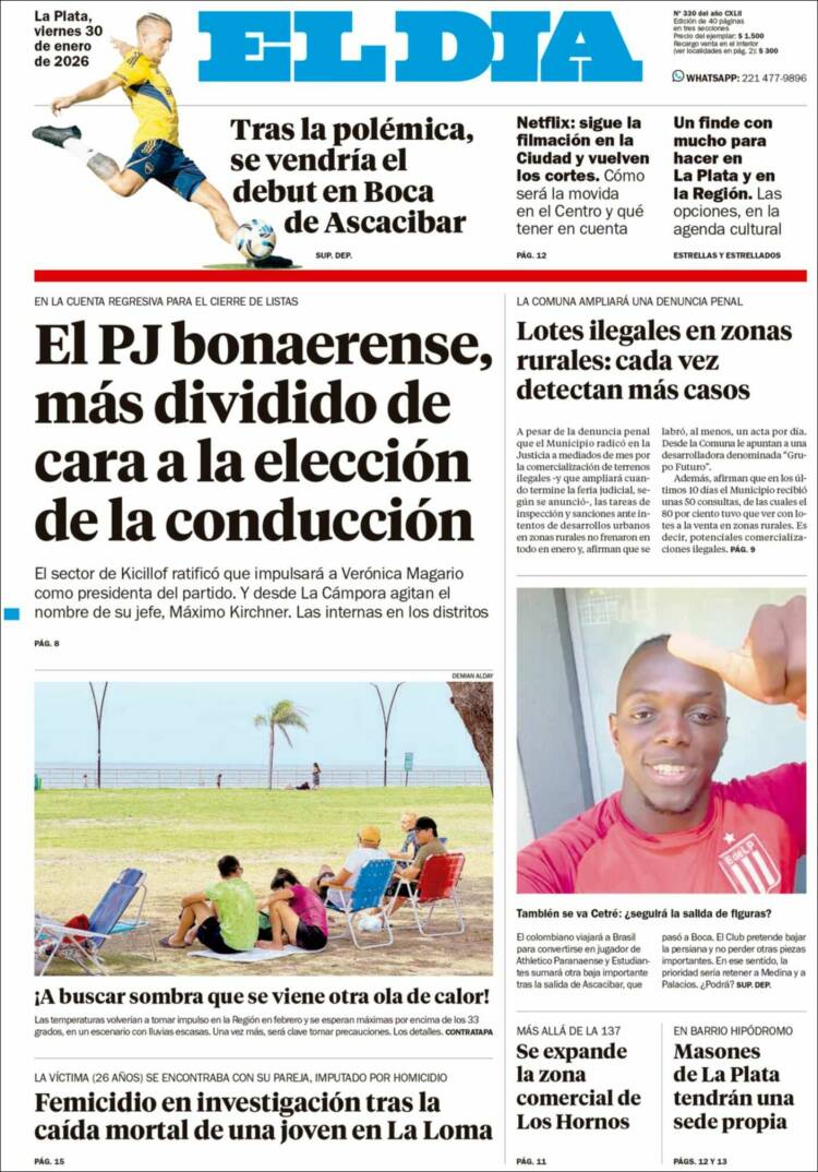 Portada de El Día de la Plata (Argentina)