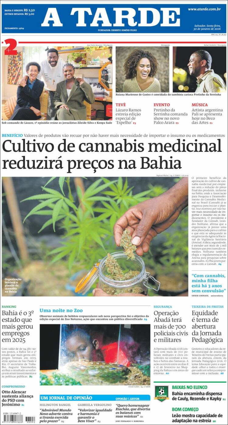 Portada de Diário A Tarde (Brasil)