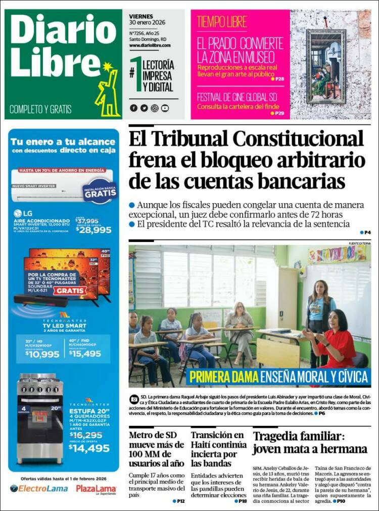 Portada de Diario Libre (R. Dominicana)
