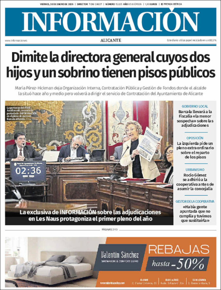 Portada de Diario Información (Espa&ntilde;a)