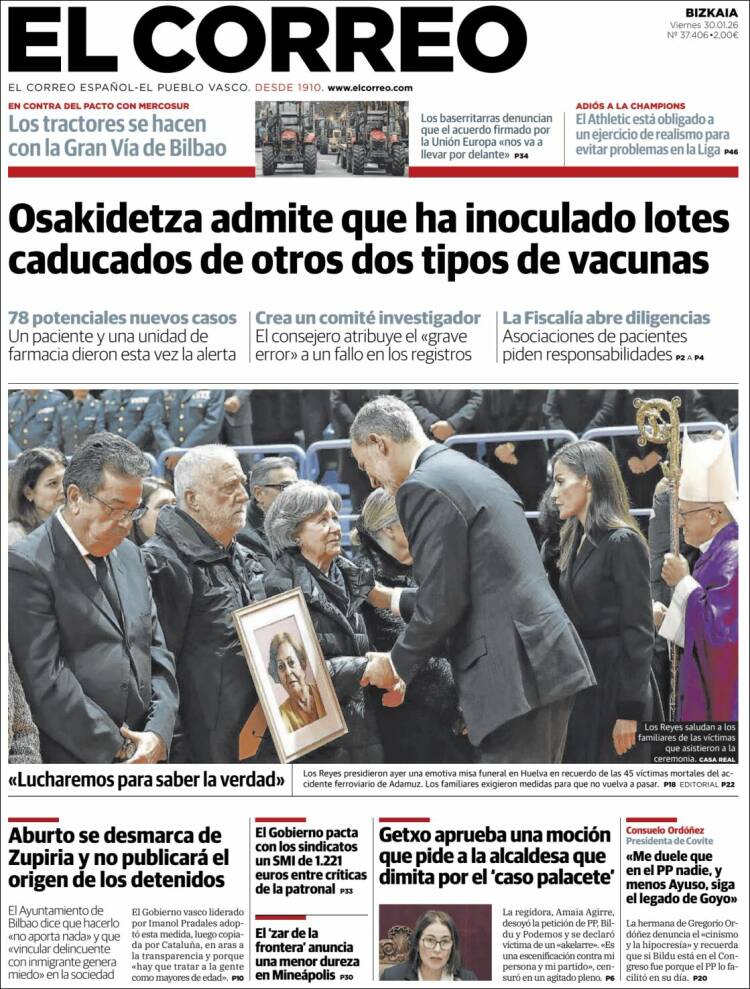 Portada de El Correo (Espa&ntilde;a)