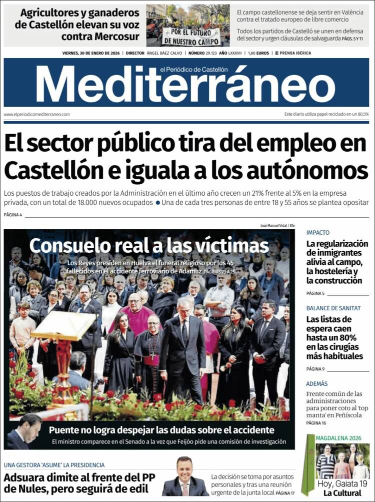Portada de El Periódico Mediterraneo (Espa&ntilde;a)