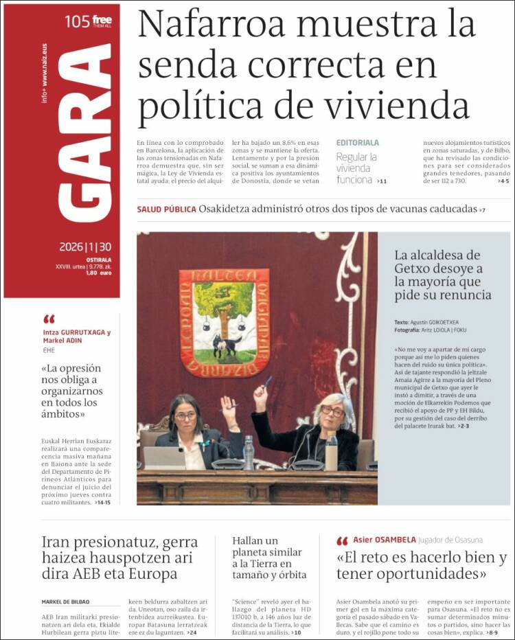 Portada de Gara (Espa&ntilde;a)
