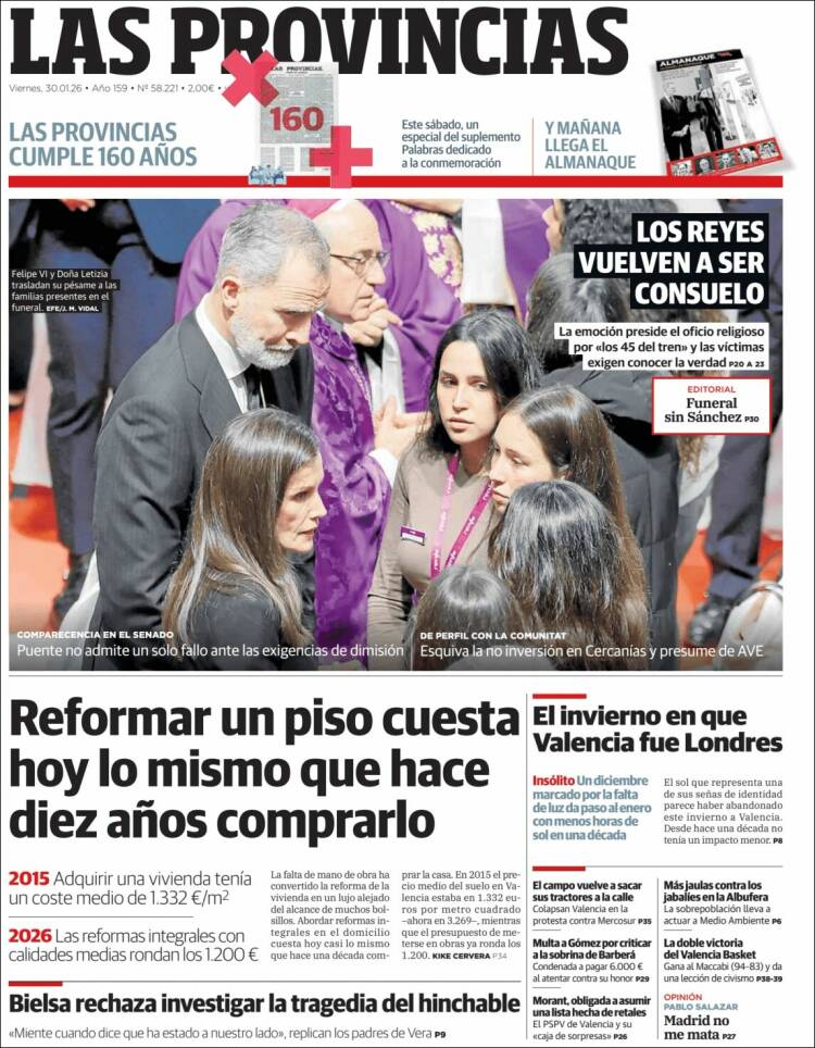 Portada de Las Provincias (Espa&ntilde;a)