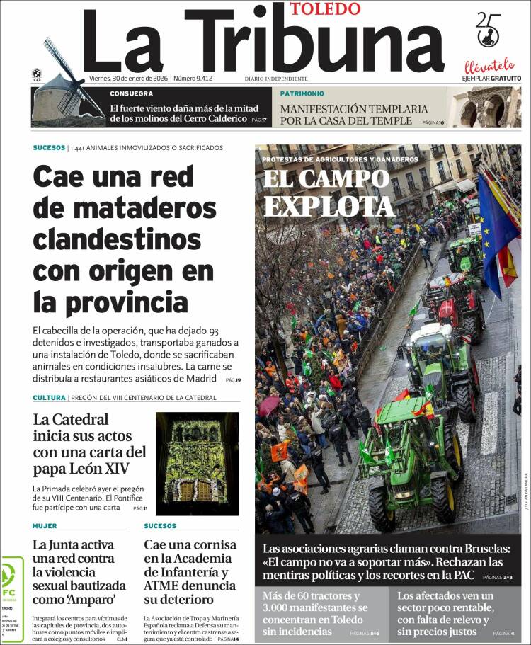 Portada de La Tribuna de Toledo (Espa&ntilde;a)