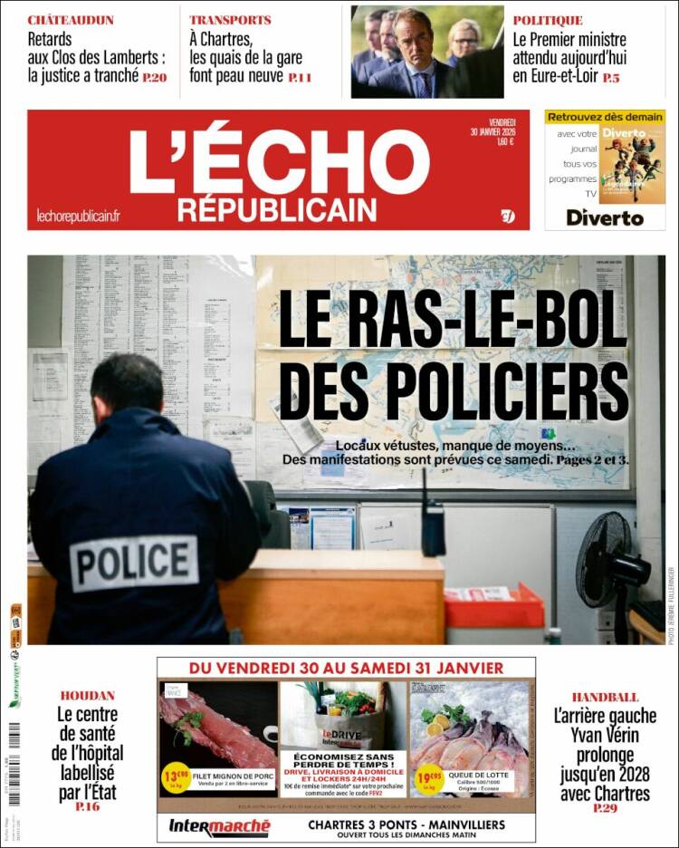 Portada de L'Echo Républicain (Francia)