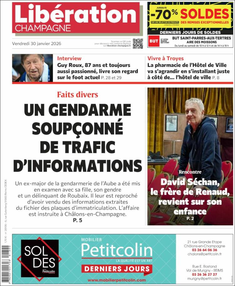 Portada de Libération Champagne (Francia)