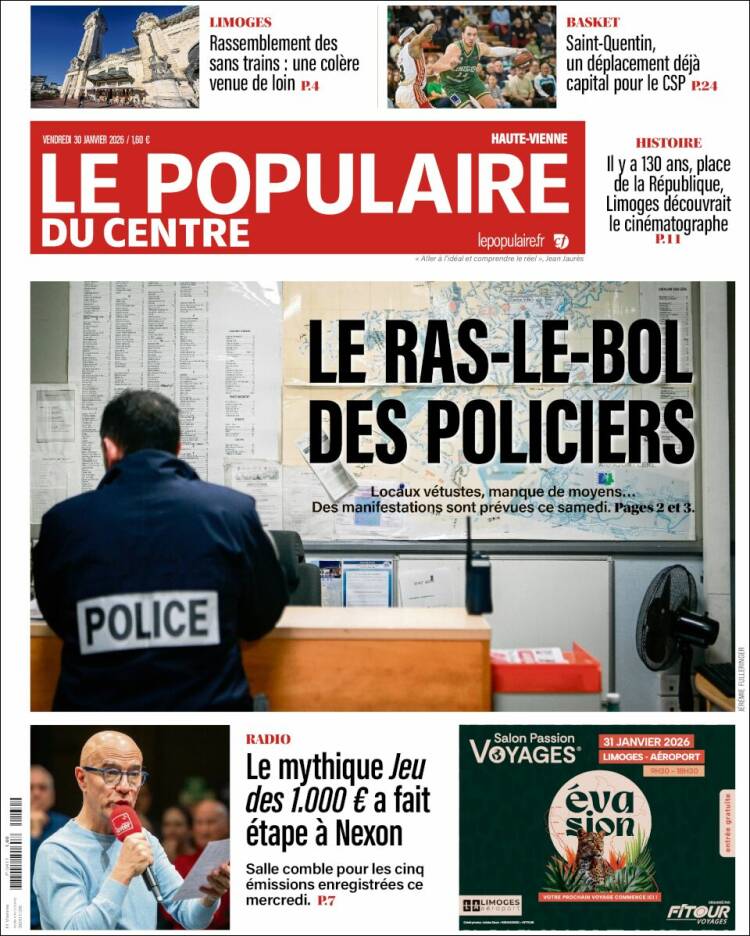 Portada de Le Populaire du Centre (Francia)