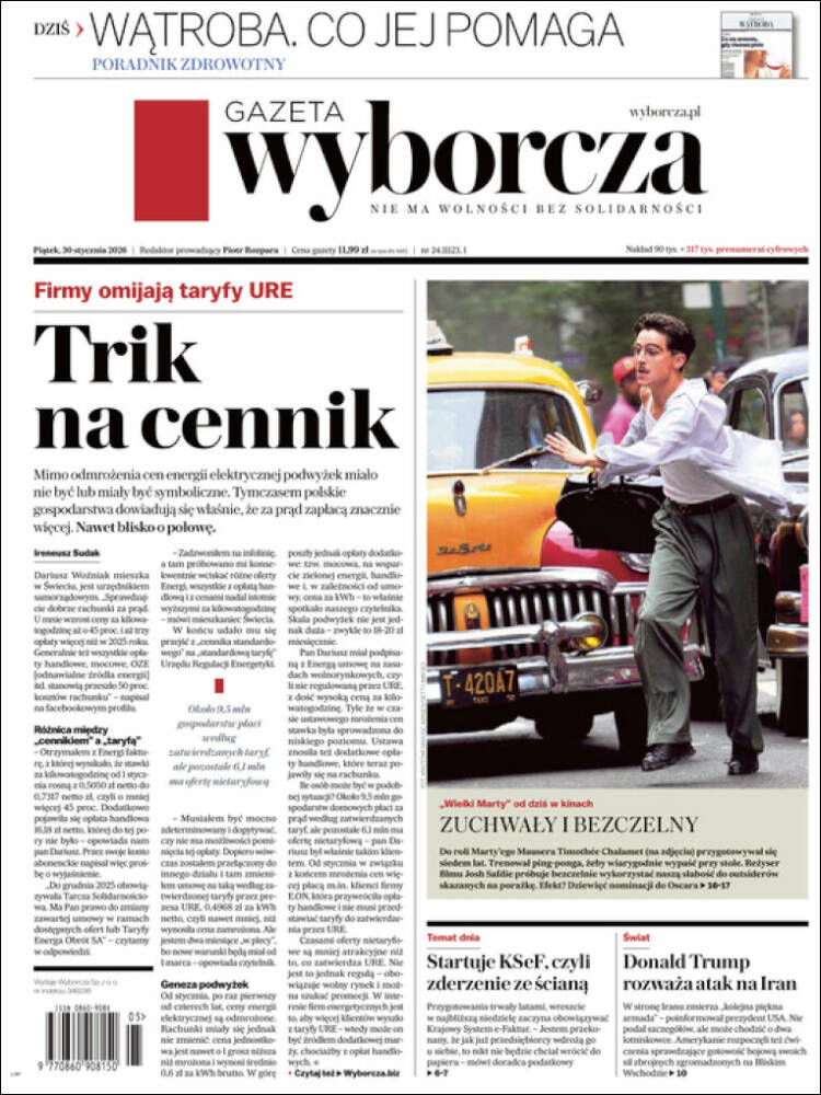 Portada de Gazeta Wyborcza (Polonia)