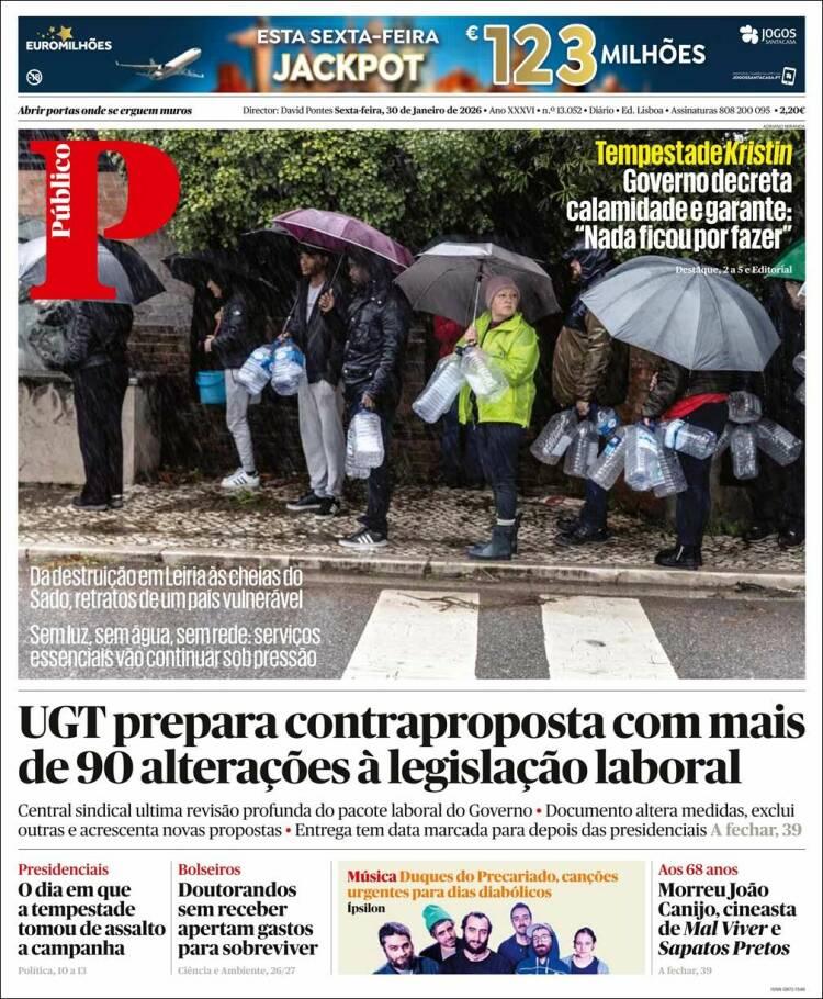 Portada de Público (Portugal)