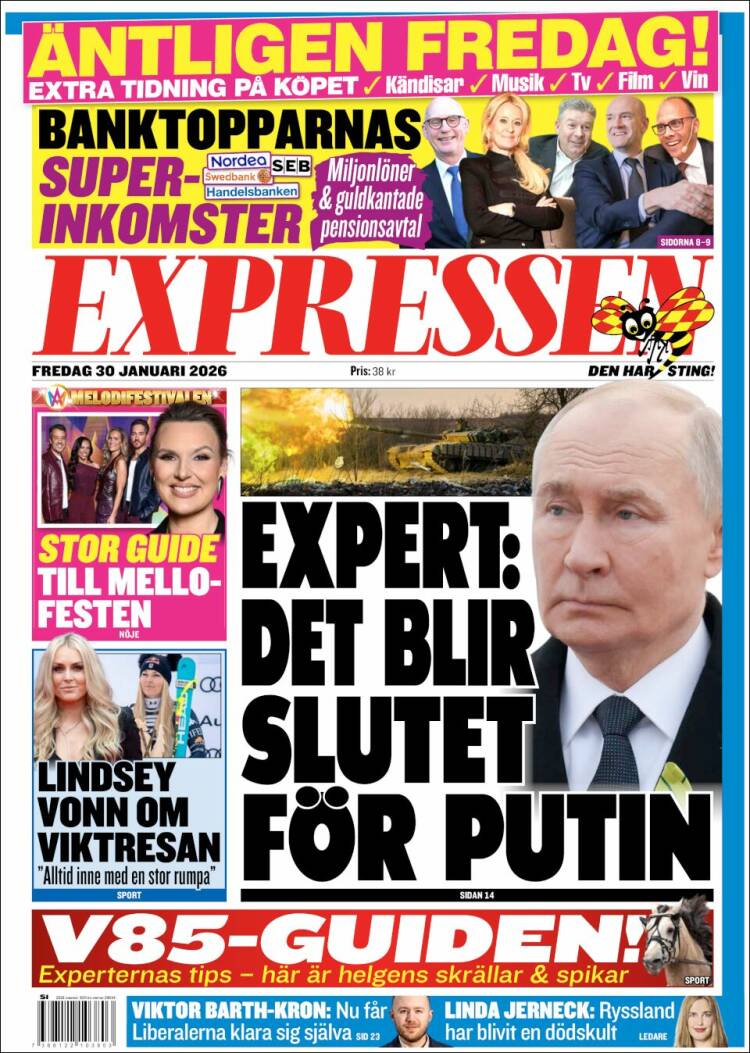 Portada de Expressen (Suecia)