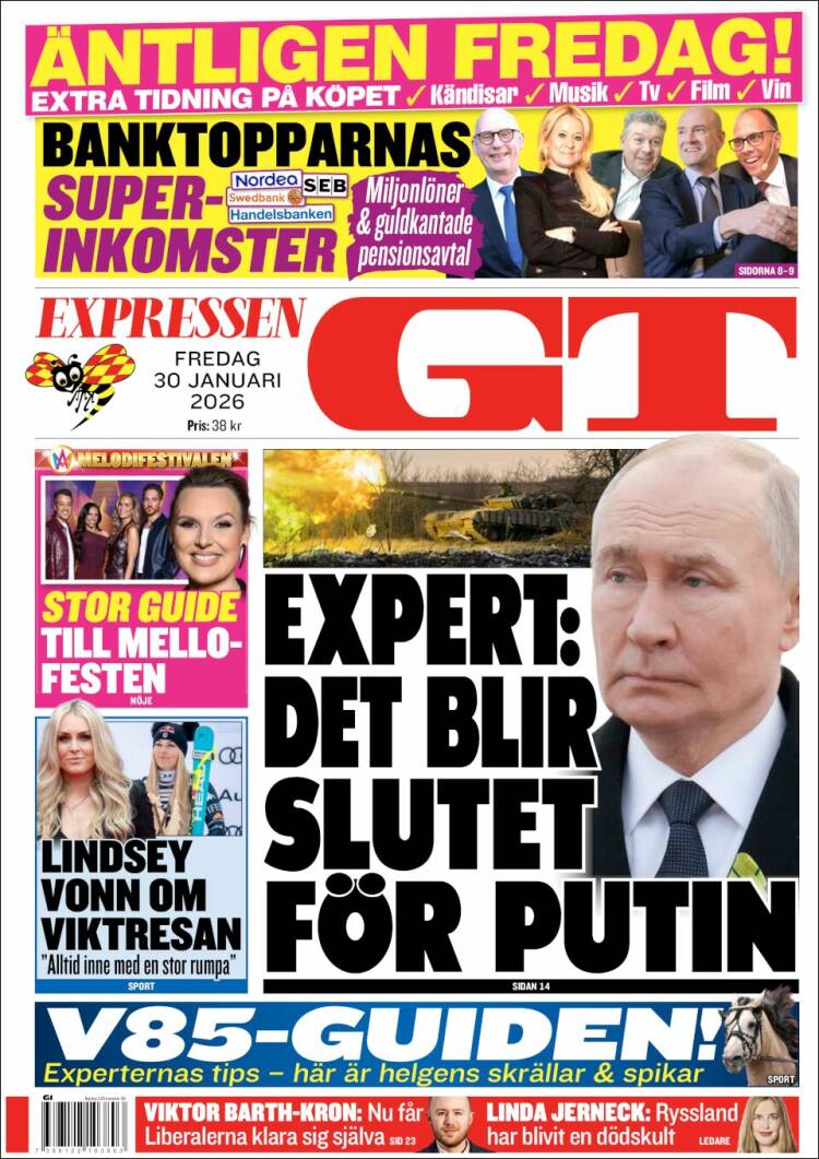 Portada de Göteborgstidningen (Suecia)