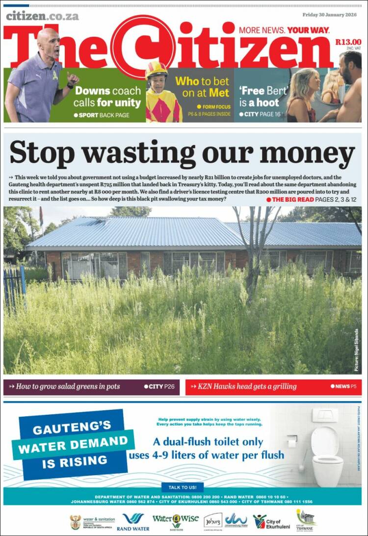 Portada de The Citizen (Sud&aacute;frica)