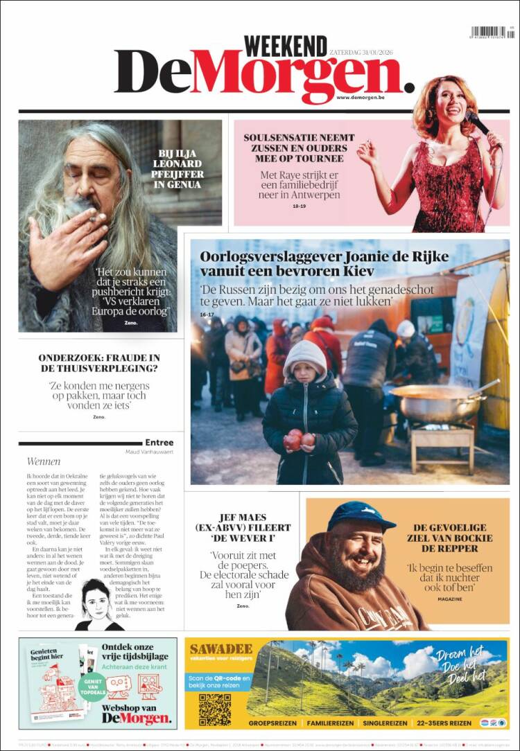 Portada de De Morgen (B&eacute;lgica)