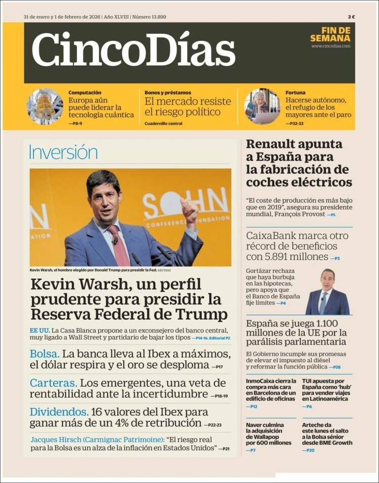 Portada de Cinco Días (Espa&ntilde;a)
