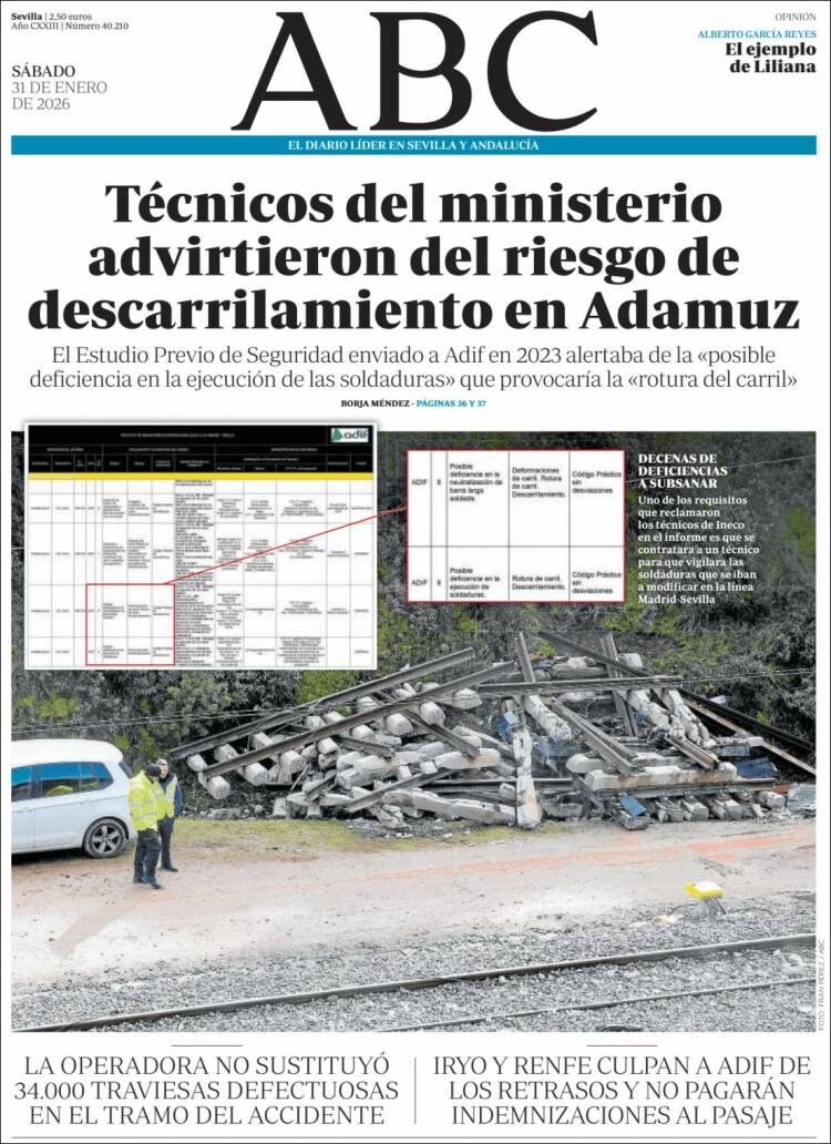 Portada de ABC - Sevilla (Espa&ntilde;a)