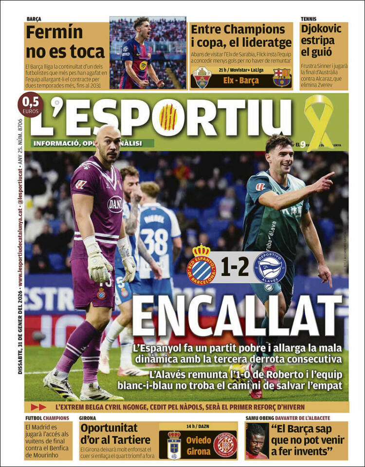 Portada de L'Esportiu (Espa&ntilde;a)