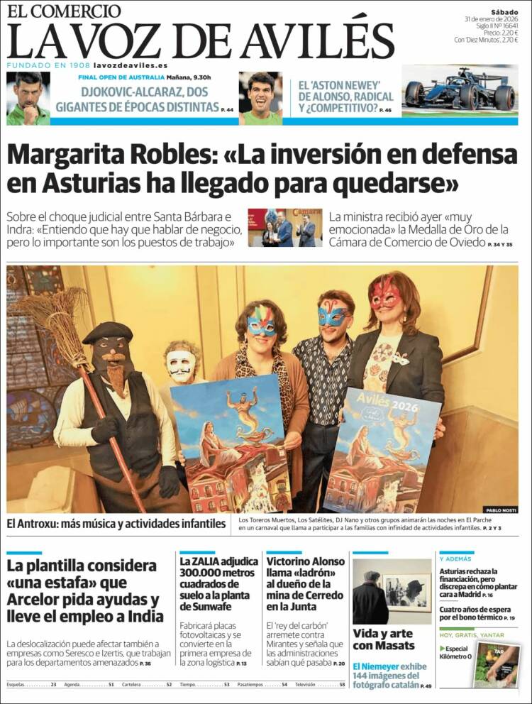 Portada de El Comercio - Avilés (Espa&ntilde;a)