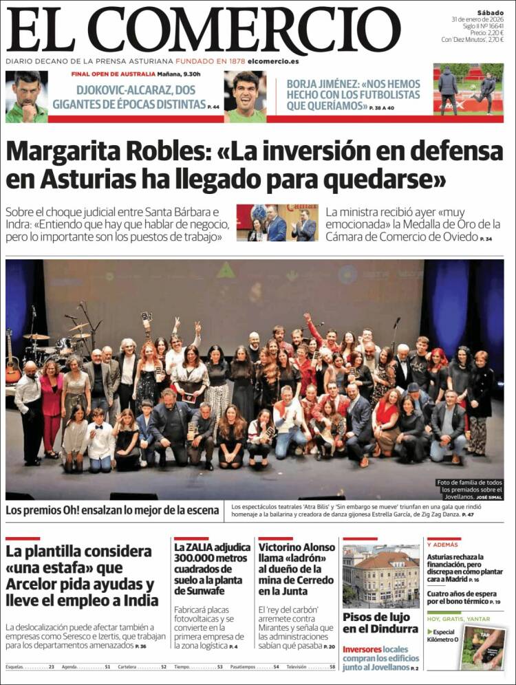 Portada de El Comercio - Gijón (Espa&ntilde;a)