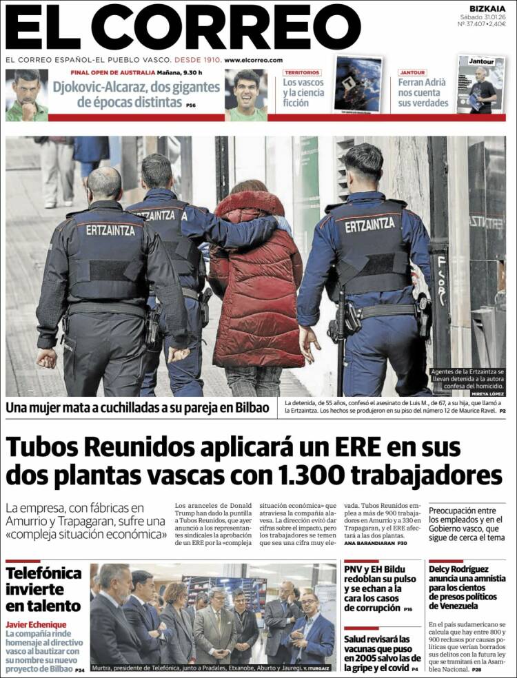 Portada de El Correo (Espa&ntilde;a)