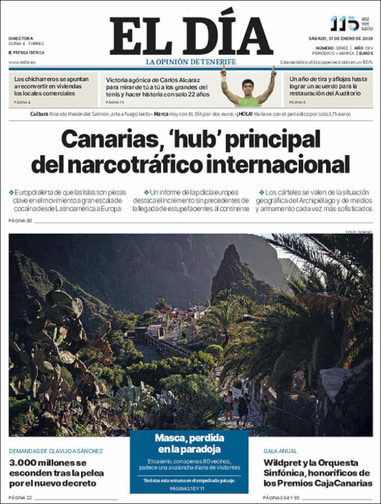 Portada de El Día (Espa&ntilde;a)