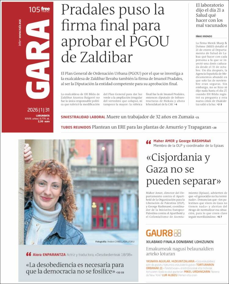 Portada de Gara (Espa&ntilde;a)