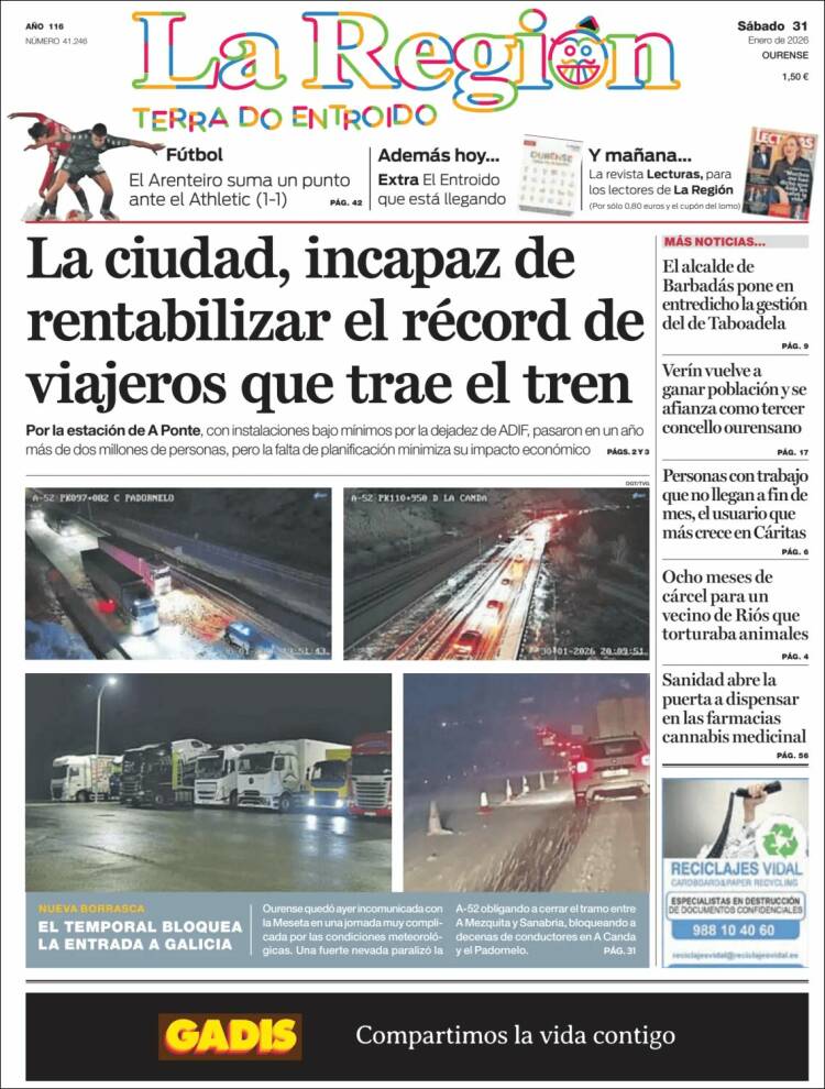 Portada de La Región de Ourense (Espa&ntilde;a)
