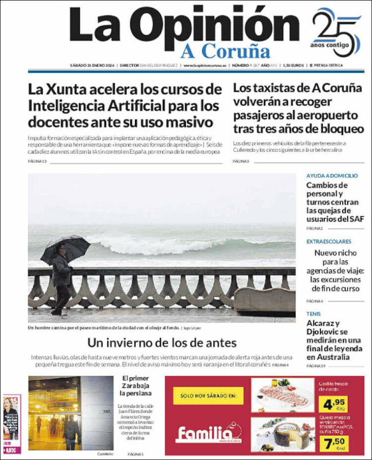 Portada de La Opinión de A Coruña (Espa&ntilde;a)
