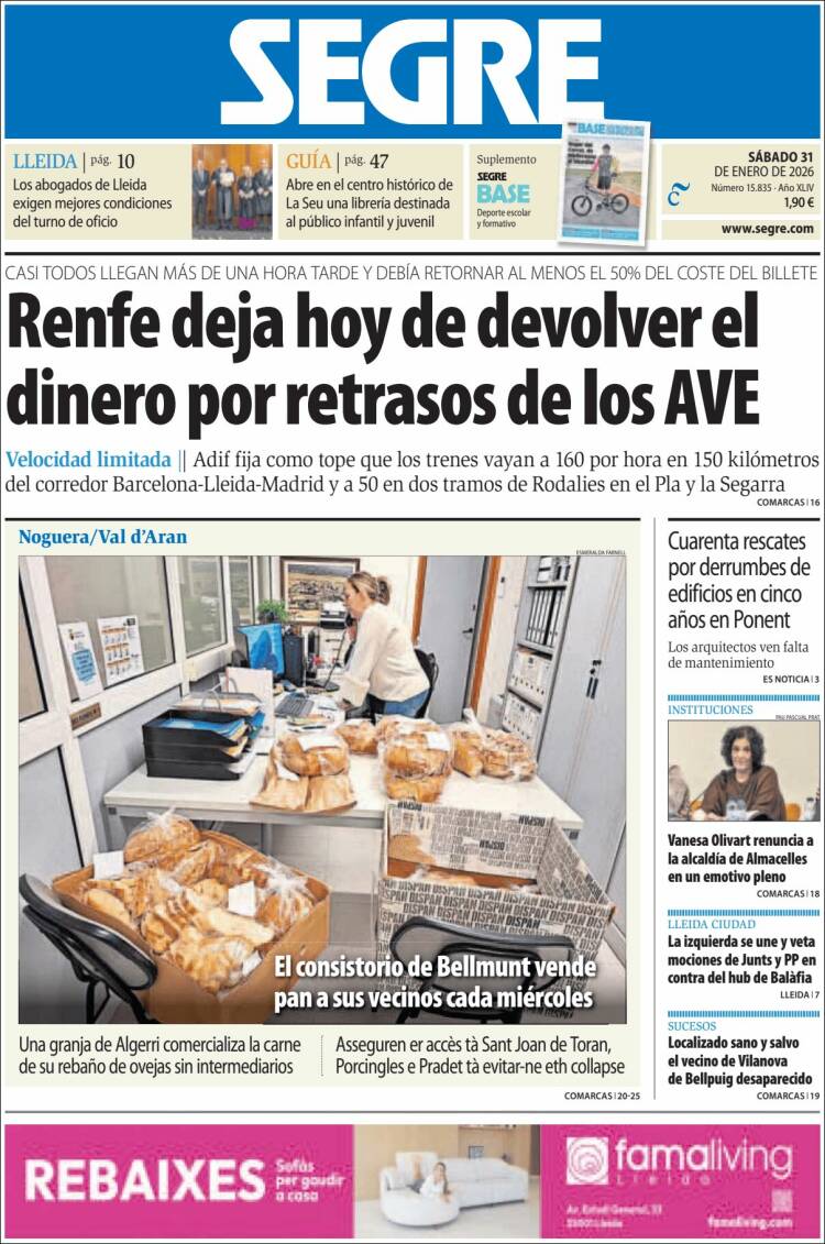 Portada de Segre  (Espa&ntilde;a)