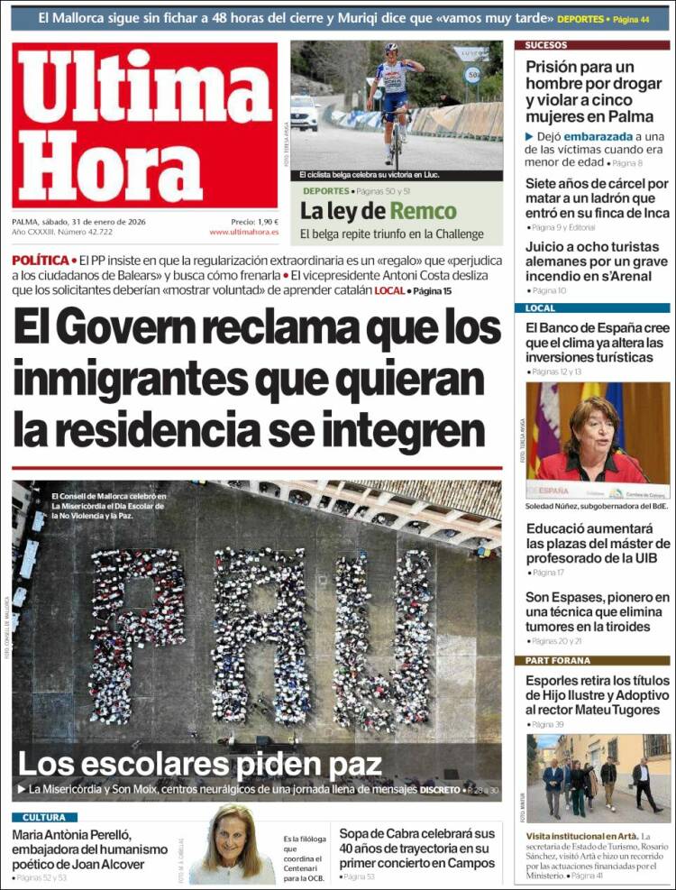 Portada de Última Hora (Espa&ntilde;a)