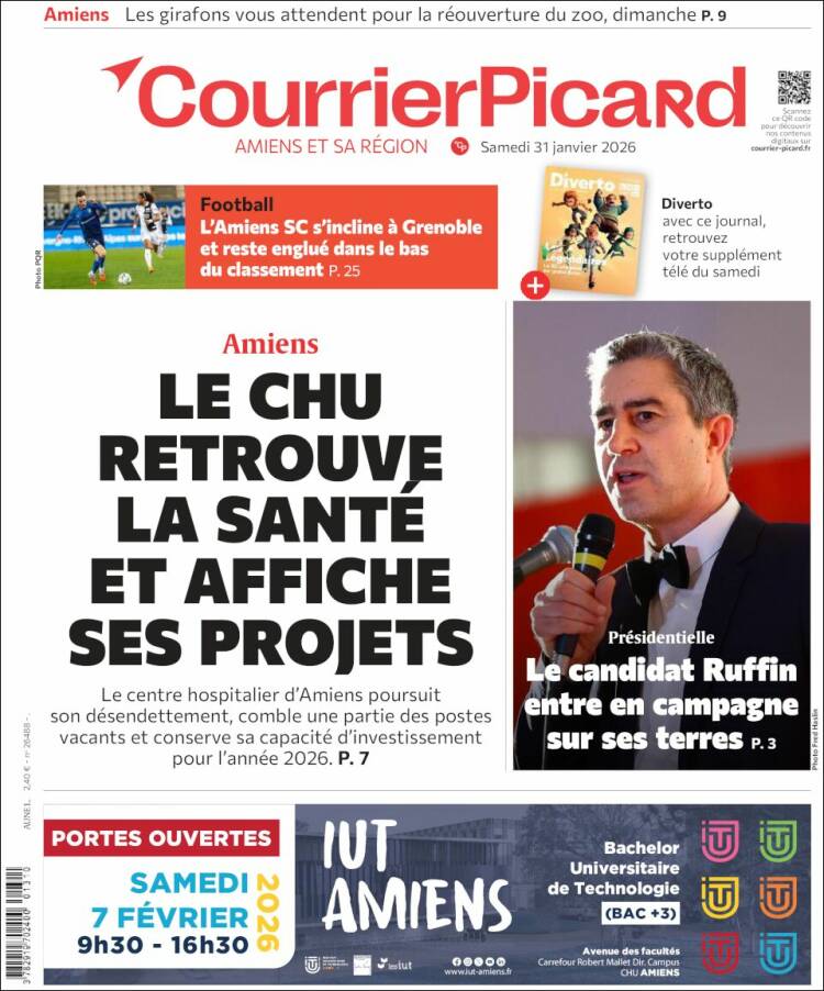 Portada de Courrier Picard (Francia)