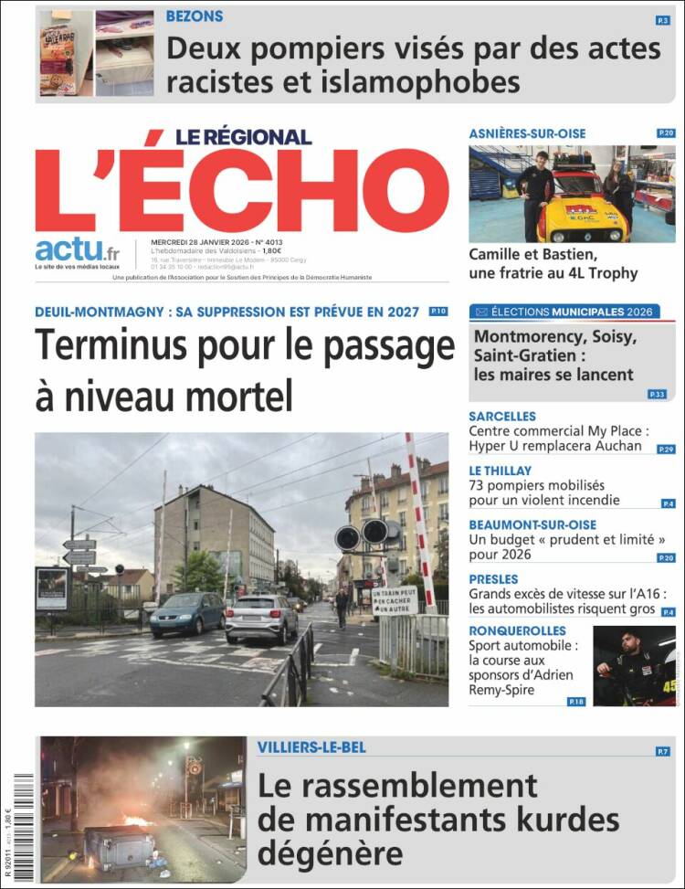 Portada de L'Echo de la Haute-Vienne (Francia)