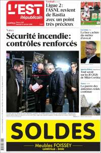 Portada de L'Est Republicain (Francia)